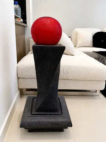 Red fountain decor