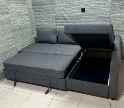 Ikea L Shape Sofa cum bed with big storage in L , and You can fix the L left and right any side