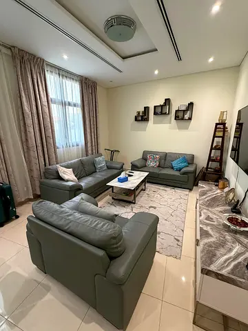 Complete Grey Leather Sofa Set