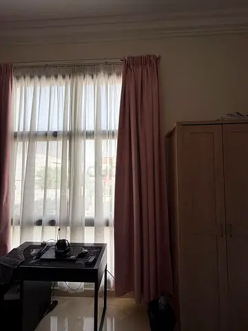 BLACKOUT curtains with sheer white inner layer