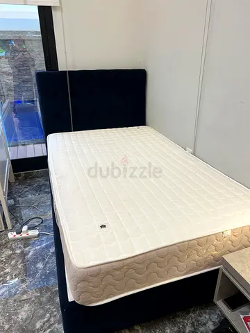 Queen bed frame with mattress - good condition