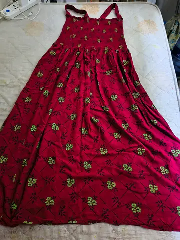 Beautiful Maroon Floral Maxi Dress – Elegant  Comfortable