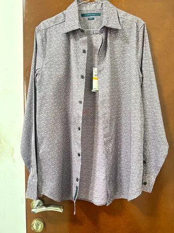Mens Printed Long Sleeve Button Down Shirt