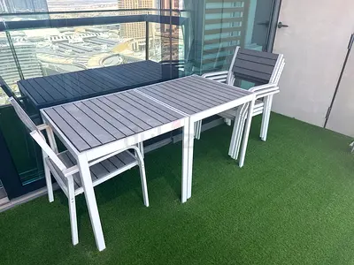 Outdoor balcony dining set — table with 4 chairs