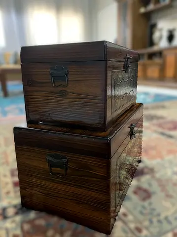 Decorative Wooden Storage Chests Set of 2
