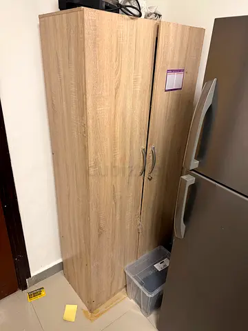 Light Oak Two-Door Wardrobe / Storage Cabinet - Good Condition