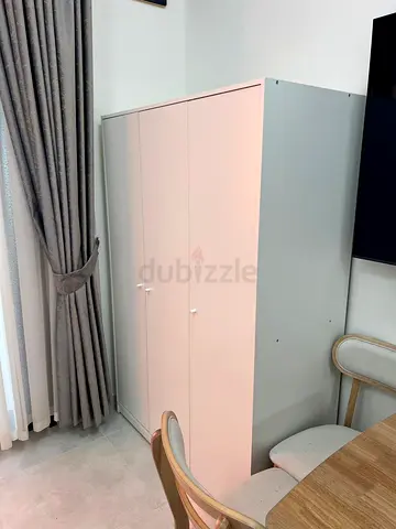 White 3-Door Wardrobe / Armoire in Good Condition