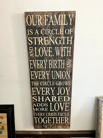 Wooden Wall Plaque - Our Family Inspirational Sign