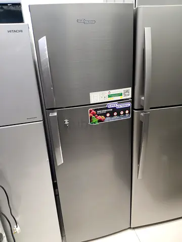 Silver Double-Door Refrigerator - Good Working Condition