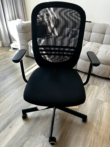 FLINTAN Office chair with armrests, black