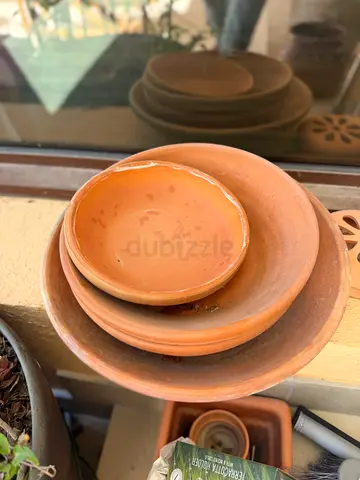 Free - Set of Terracotta Plant Saucers / Small Clay Dishes - Used