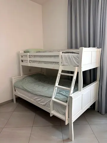 White HC Bunk Bed with Mattresses