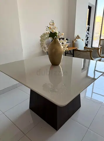 Modern Square Dining Table with Glass Top