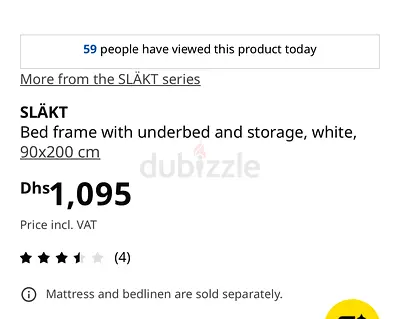 IKEA White pull-out trundle bed with storage drawers