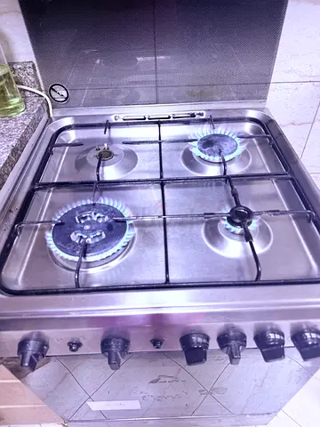 stainless steel 4-burner gas oven with grill and oven