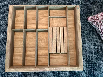 Natural Wooden Cutlery Organizer