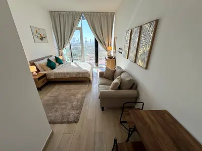 JVC. Beautiful Bloom Tower Studio. No Commission.  Marina View. 12 Cheques. With Bills.