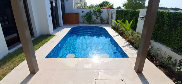 Private backyard swimming pool - small residential pool