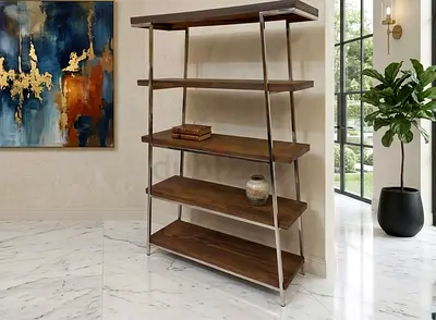 Marina home steel and wooden book shelf 120x36 height 180 cm