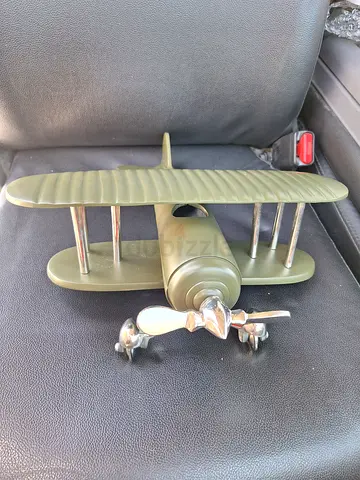Decorative Vintage Green Biplane Model - Small Ornament