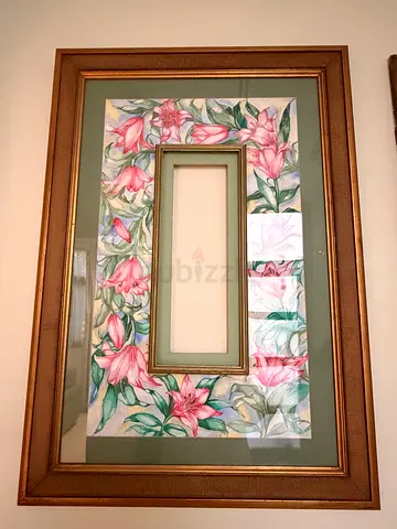 Framed Floral Wall Art with Bronze Finish