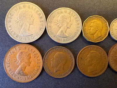 10 Old British Coins for 50 AED