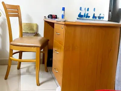 Wooden Office Desk with 3 Drawers and Matching Chair