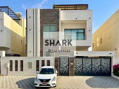 Villa for annual rent in Al Yasmin area 4 bedrooms + living room + 6 bathrooms + maid's room + roof terrace Rent 140,000