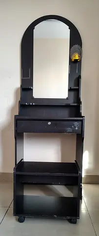 Wooden Makeup Dressing Table with Mirror and chair