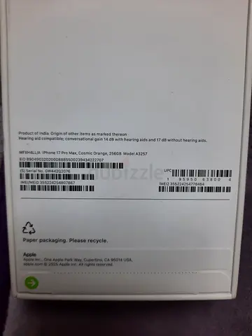 iPhone (sealed box) - unopened, original packaging 17 pro max orange 256GB NON ACTIVE