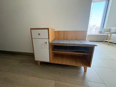 Entryway Bench with Storage and Cushion // Shoe Rack