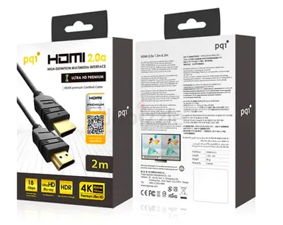 PQI HDMI Cable 4K Ultra HD Resolution 2M - Black