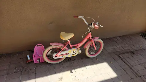 Pink Kids Bicycle with Training Wheels - Good Condition