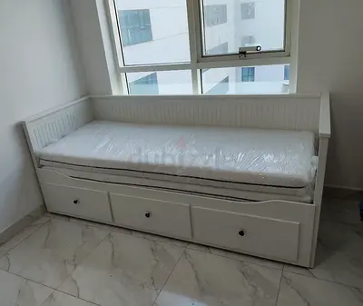 IKEA Hamnes daybed with 3 big storage drawers and 2 IKEA mattresses.
