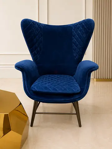 Armchair blue clr velvet kare Tudor 2 piece