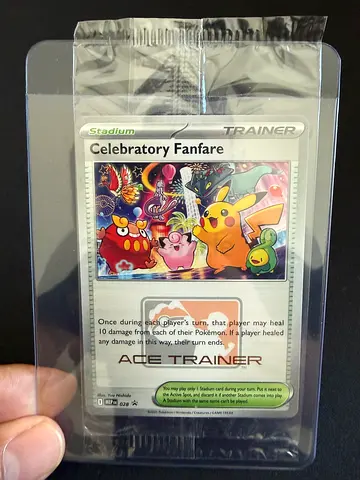 Sealed Pokémon Celebratory Fanfare ACE TRAINER Promo Card (Sleeved)