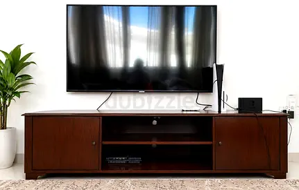 Solid Wood TV Cabinet / Entertainment Unit - Dark Brown, Indian Rosewood, Good Condition