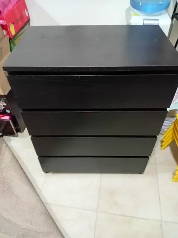 IKEA MALM-style 4-drawer Chest in Black-Brown — Good Used Condition