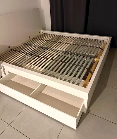 Ikea Queen size bed with mattress available in perfect condition