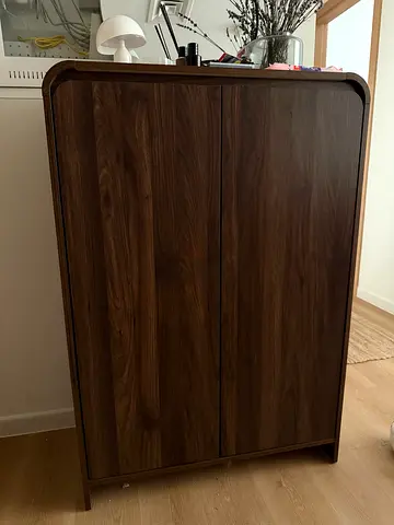 SHOE CABINET Dark Wood Two-Door  / Good Condition