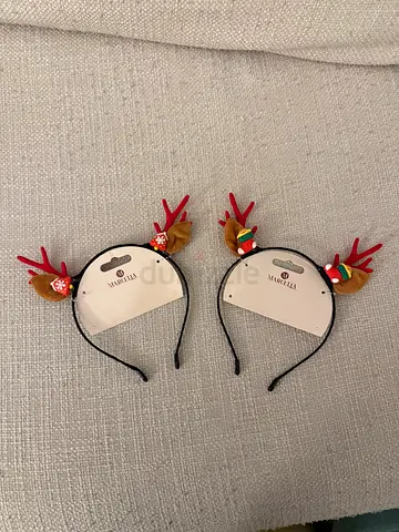Set of 2 Festive Reindeer Antler Headbands