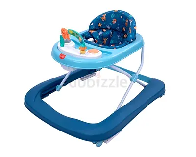 The Moon Stride Baby Walker With Music-Food Tray, Height Adjustable Child Walker 6-18 Months