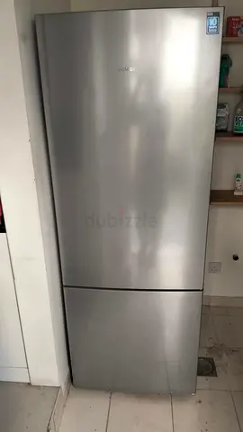Silver Siemens Bottom-Freezer Refrigerator - Good Condition