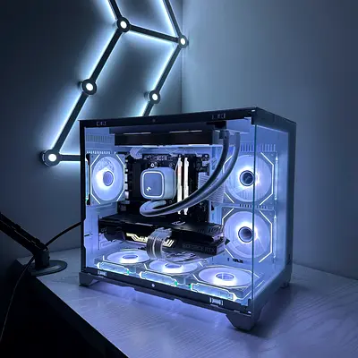 White Mini RTX 3080 Ryzen 7 5700X Gaming PC Rendering PC Desktop PC Computer