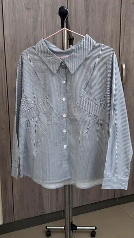 Lightweight striped button-up blouse, size medium (womens)