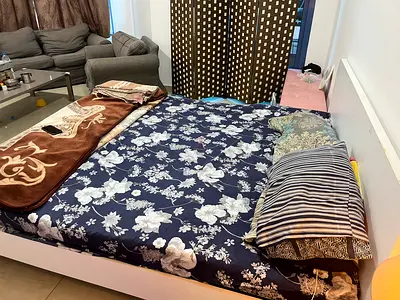 Queen Size Bed Frame with Mattress - Used, Good Condition