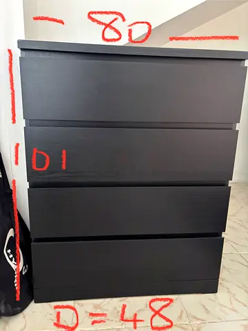 IKEA black 4-drawer chest/dresser - excellent condition