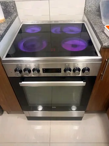 Beko 4Burner Electric Cooker with Ceramic Hob and Oven 60cm