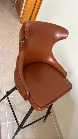Stool browny leather chair