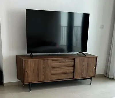 Wooden TV Stand / Media Console with Drawers — Perfect Condition